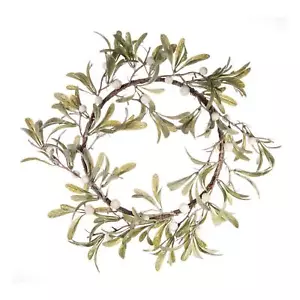 Corona De Muérdago Brillante Redonda De Navidad 35cm - Decoración Para La Puerta - Imagen 1 de 1