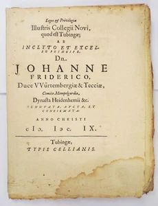 Johanne Friderico Württemberg 1614 Edikt Dekret - Bild 1 von 4