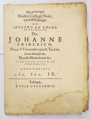 Johanne Friderico Württemberg 1614 Edict Dekret - Image 1 of 4