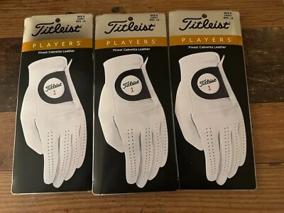 New Titleist Players Cabretta Leather - Lot of 3 Gloves Cadet Medium Large M-L - Image 1 of 4