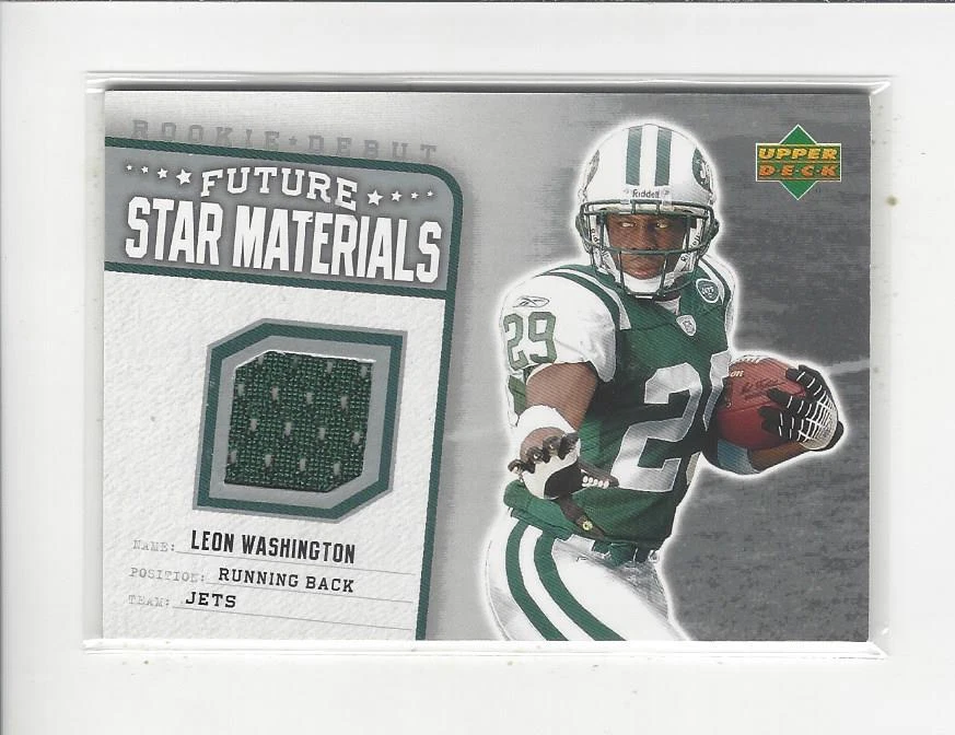 2006 UD Rookie Debut Future Star Materials Leon Washington JERSEY Jets - Image 1 of 1