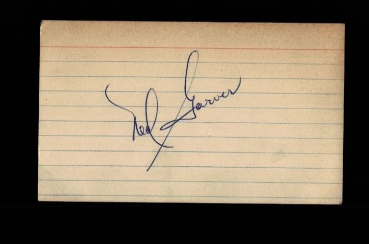 NED GARVER AUTOGRAPHED VINTAGE 3 x 5 INDEX CARD, ALL-STAR 1951 - Image 1 of 1