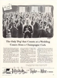 Vintage advertising print ad Bride 1956 Richard Decker Art Wedding Taylor Wine - Bild 1 von 2