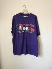 Vintage 1995 Port City Roosters Minor League Baseball Team MLB T Shirt Mens XL
