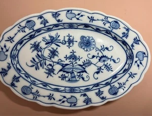 CARL TEICHERT MEISSEN BLUE ONION OVAL PLATTER OVAL 13 3/4" X 9" - Picture 1 of 6