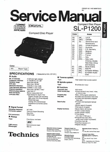 Technics Service Manual para SL-P 1200 Copy - Imagen 1 de 1