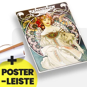 POSTER & LEISTE! • Alfons Mucha • F.Champenois • Kunstdruck Plakat • Jugendstil - Bild 1 von 8