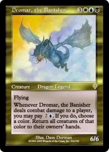 DROMAR, THE BANISHER Invasion MTG Gold Creature — Dragon LP/EX - Image 1 of 1