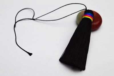 V19(1,10 pc)7.5cm Long tassel Rainbow Cap(use for earring bookmark runner dress) - Image 1 of 4