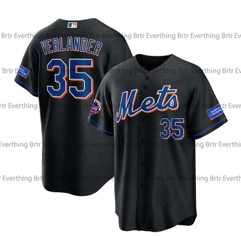 Justin Verlander #35 Baseball Jersey 2023 Season Black  Fan Mets All Size Print Cover