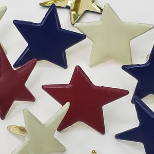 12 Primitive Star Brads 3 Americana Farben Junk Journals Sammelalbum Stanzen - Bild 1 von 5