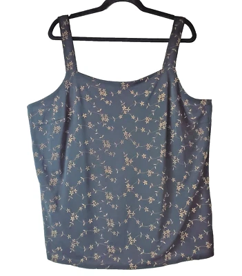 VTG Carole Little Womens 2X Top Black Camisole Metallic Gold Embroidered Floral - Image 1 of 4