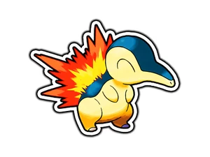 Calcomanía adhesiva de vinilo impermeable troquelada Cyndaquil  - Imagen 1 de 1