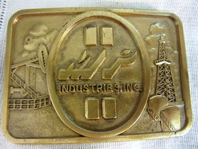 vintage Oil & Gas Industries Belt Buckle Oilfield RJ Roberts & Co NOS - Image 1 of 4