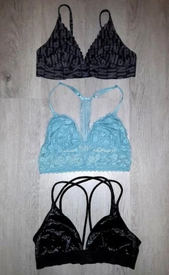 Lot of Victoria's Secret and VS PINK Bralettes Size Medium Lace Black Velvet - Image 1 of 4