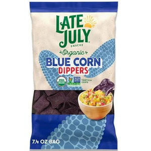 Late July Snacks, Dippers, Organic Blue Corn Tortilla Chips, 7.4 oz - Picture 1 of 4