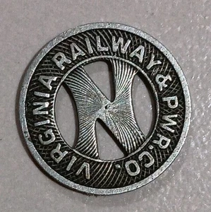 Virginia Railway and Power Co Transit Token One Fare Norfolk Div. - Picture 1 of 2