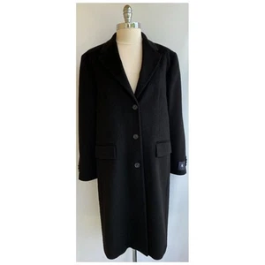 NWT Les Copains Black Colombo Virgin Wool Coat Italian 46, US 10 - Picture 1 of 16