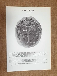 Cartolari di Verona Stemma Famiglia Nobile Nobiltà Araldica - Picture 1 of 1