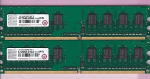 2GB 2x1GB PC2 5300 1G 1Rx8 DDR2 667 U TRANSCEND SAMSUNG DESKTOP RAM MEMORY KIT - Picture 1 of 2