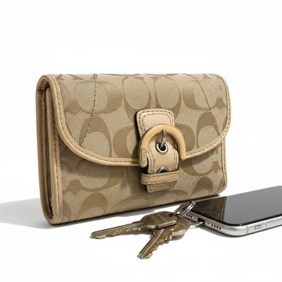 Coach Signature Buckle Envelope Wallet Light Khaki/Blush *See Description* - Image 1 of 4