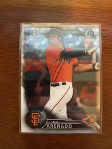 2016 Bowman Chrome Prospects 1st #BCP240 Jonah Arenado - Giants - Picture 1 of 2