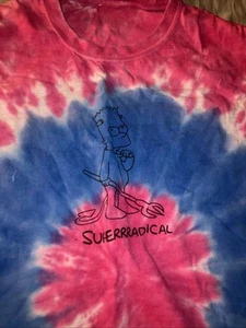 Superrradical Lil Peep Hellboy Bart Simpson Tie Dye Short Sleeve T Shirt Sz XXL - Picture 1 of 4