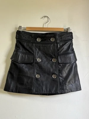 Minifalda pequeña de cuero negra para mujer Zara SRPLS pequeña nueva con etiquetas 5479/905/800 Foto 1 de 4