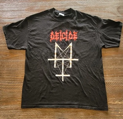 DEICIDE Trifixion T Shirt Short Sleeve Xl Blue Grape Band Tee - Image 1 of 4