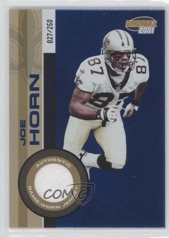 2001 Pacific Invincible Blue /250 Game-Worn Jersey Joe Horn #149 - Image 1 of 2