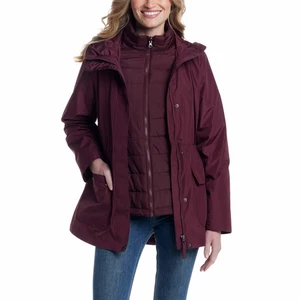 Weatherproof Women's 3 in 1 Systems Jacket in Burgundy, Small - Picture 1 of 8
