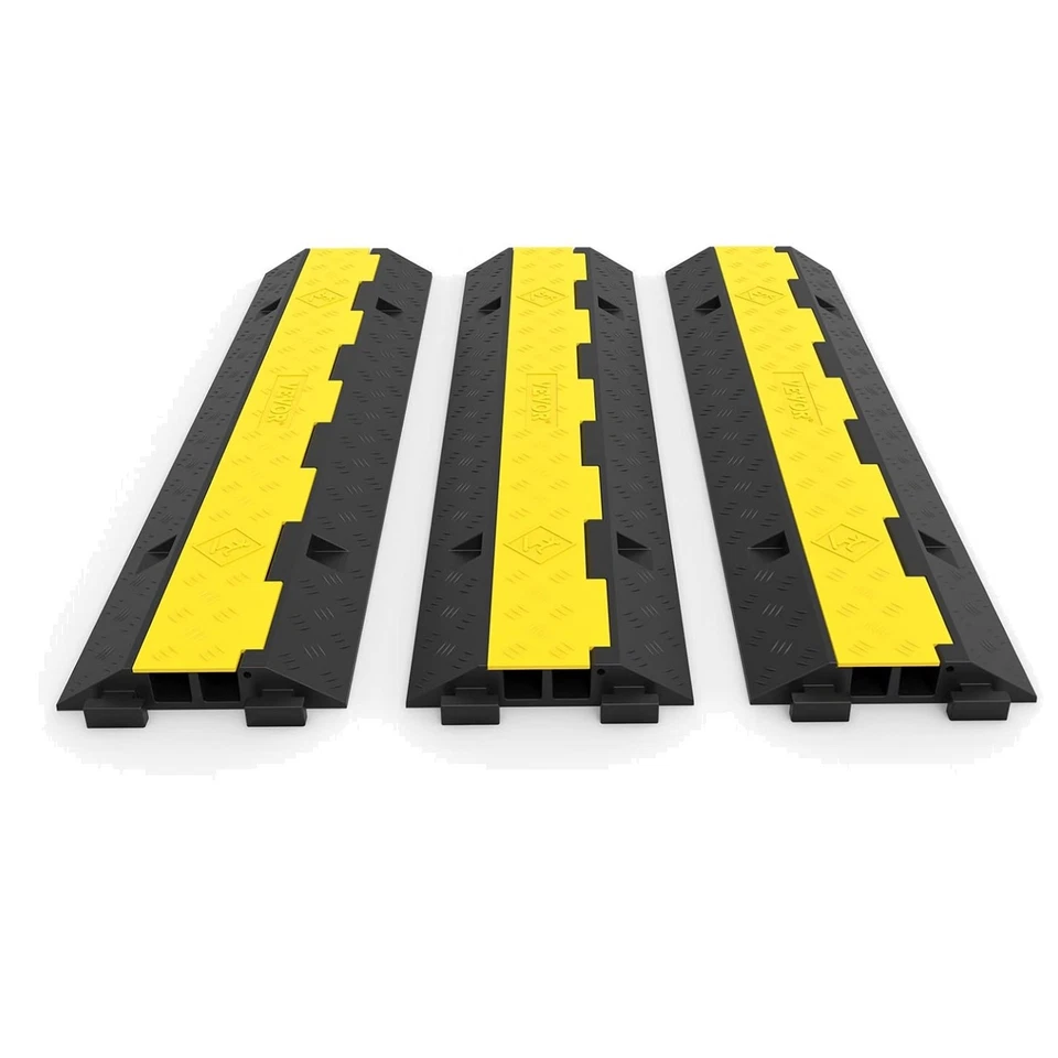 Happybuy 3 Pack of 2 11000lbs per Axle Capacity Protective Wire Cord Ramp Rubber