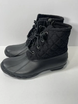 Women’s Sperry STS97561F Saltwater Quilted Wool Duck Boot Black W-6M - Image 1 of 4