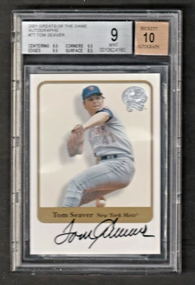 Tom Seaver 2001 Greats Of The Game Autograph BGS 9 Auto 10 New York Mets HOFer - Image 1 of 2