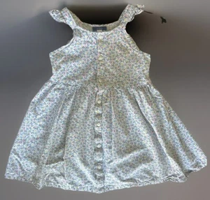 OKAIDI Girl’s White, Red, Blue, Yellow Print Summer Dress SZ 6A/Y H46” Paris - Picture 1 of 6