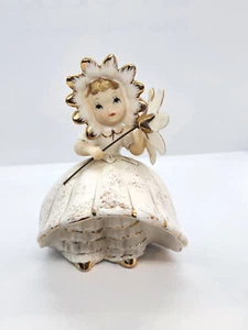 Vintage Rare  Lefton Bloomer Girl Figurine w Parasol Daisy Flower  - Picture 1 of 10