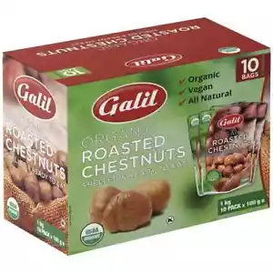 10 x Galil Organic Roasted Chestnuts 100g - Picture 1 of 3