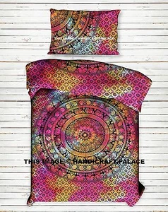 Tie Dye Elephant Mandala Indian Duvet Doona Cover Cotton Decor Quilt Blanket Set - Picture 1 of 2