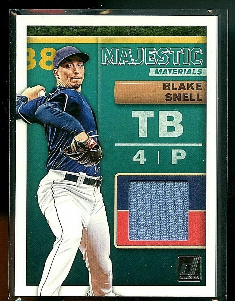 BLAKE SNELL 2019 PANINI DONRUSS MAJESTIC MATERIALS GAME USED JERSEY - Image 1 of 1