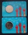 Belgium 2022 2 Euro Coin Card X-2Pcs  For Care During The Pandemic Doctors Nurse