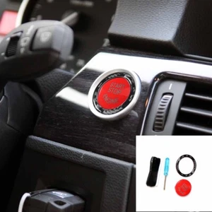 Red Engine Start Push Button Replace Cover With Ring Trim For BMW E90 E92 E93 - Picture 1 of 12
