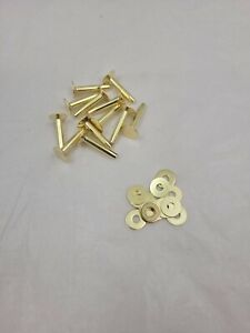 Solid brass RIVETS AND BURRS #12 - 3/4" LONG (set of 12)