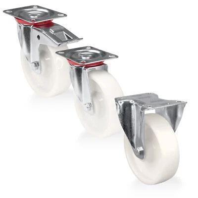Transportrollen PP Kunststoff WEISS Appareterolle Geräterolle Lenkrolle Rad Poly - Bild 1 von 4