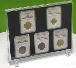 5 Grids Acrylic / EVA in Black Display Frame Storage Box For NGC/PCGS/ICG Holder - Picture 1 of 5