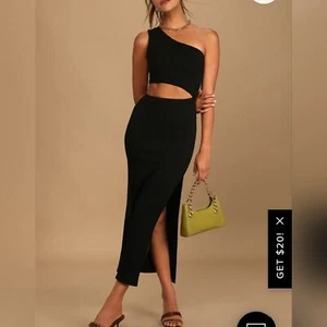 Lulus cut out maxi dress women size medium black sleeveless party event - Picture 1 of 11