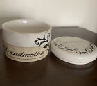 Vintage Grandmother "Heart To Heart" Porcelain Power Jar / Trinket Box By Carson