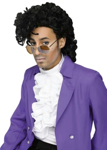 Peluca Disfraz de Celebridad Príncipe Dolor Negro Púrpura Fun World Para Hombre - Imagen 1 de 1
