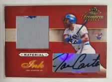 2003 Timeless Treasures Joe Carter Material Ink Jersey Patch Auto #ed 056/100