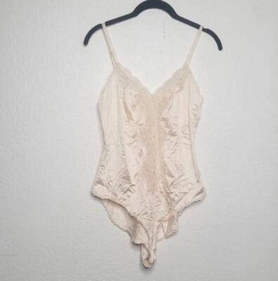 Vintage JC Penny Women's Satin and Lace Bodysuit Lingerie Size 32 Made in USA - Image 1 of 4