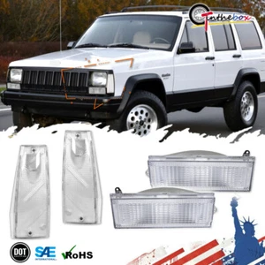 4X Signal + Marker Light Clear Housings For 84-96 Jeep Cherokee & 86-92 Comanche - Picture 1 of 9